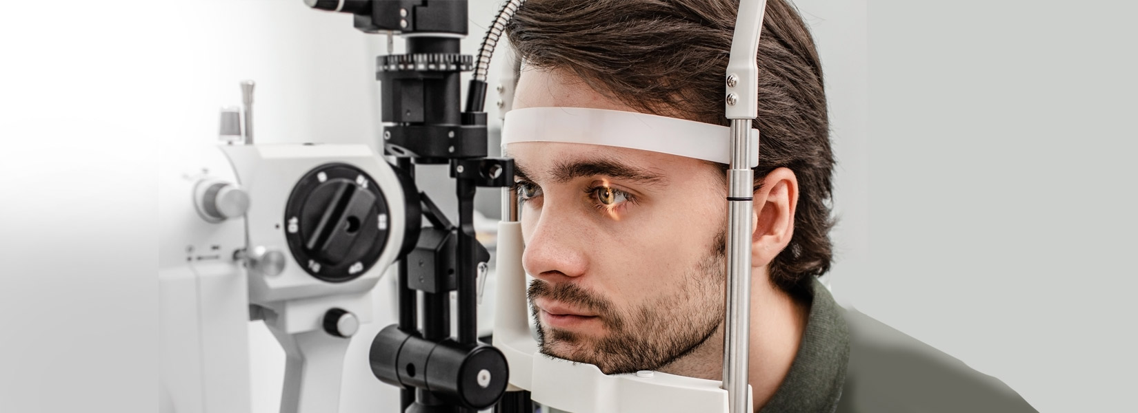young man during eye exam in Melbourne
